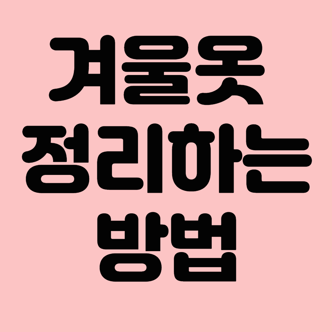 겨울 옷 정리하는 방법