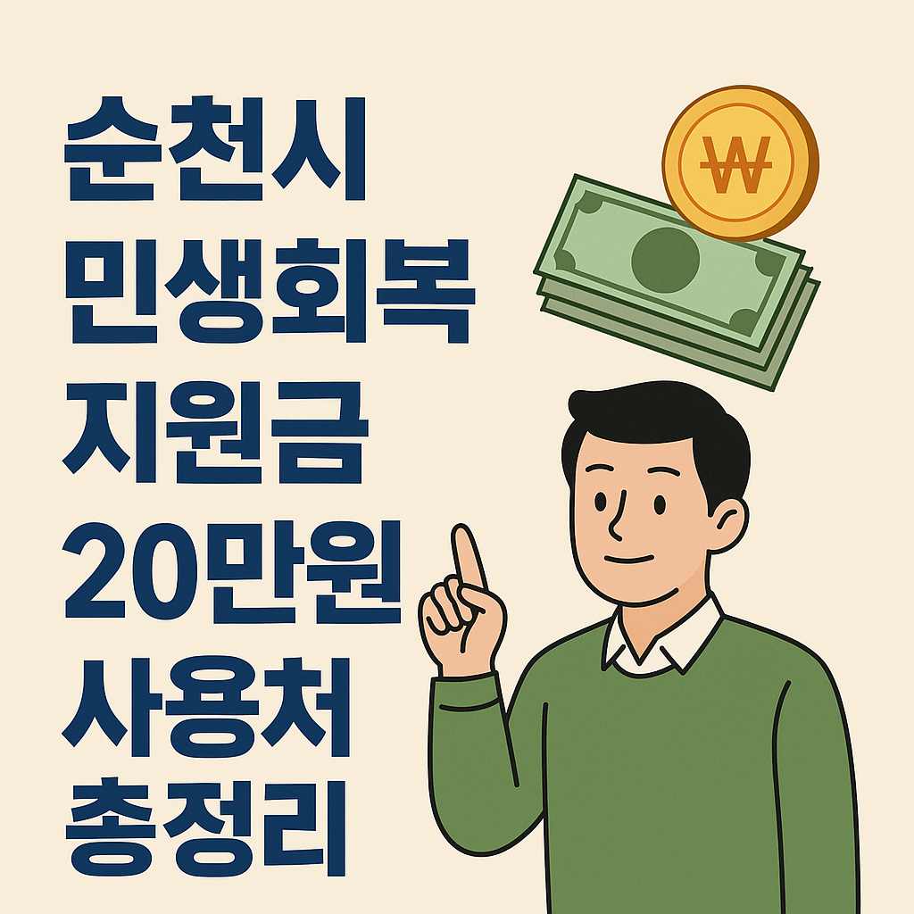 순천시 민생회복지원금 20만원 사용처 총정리