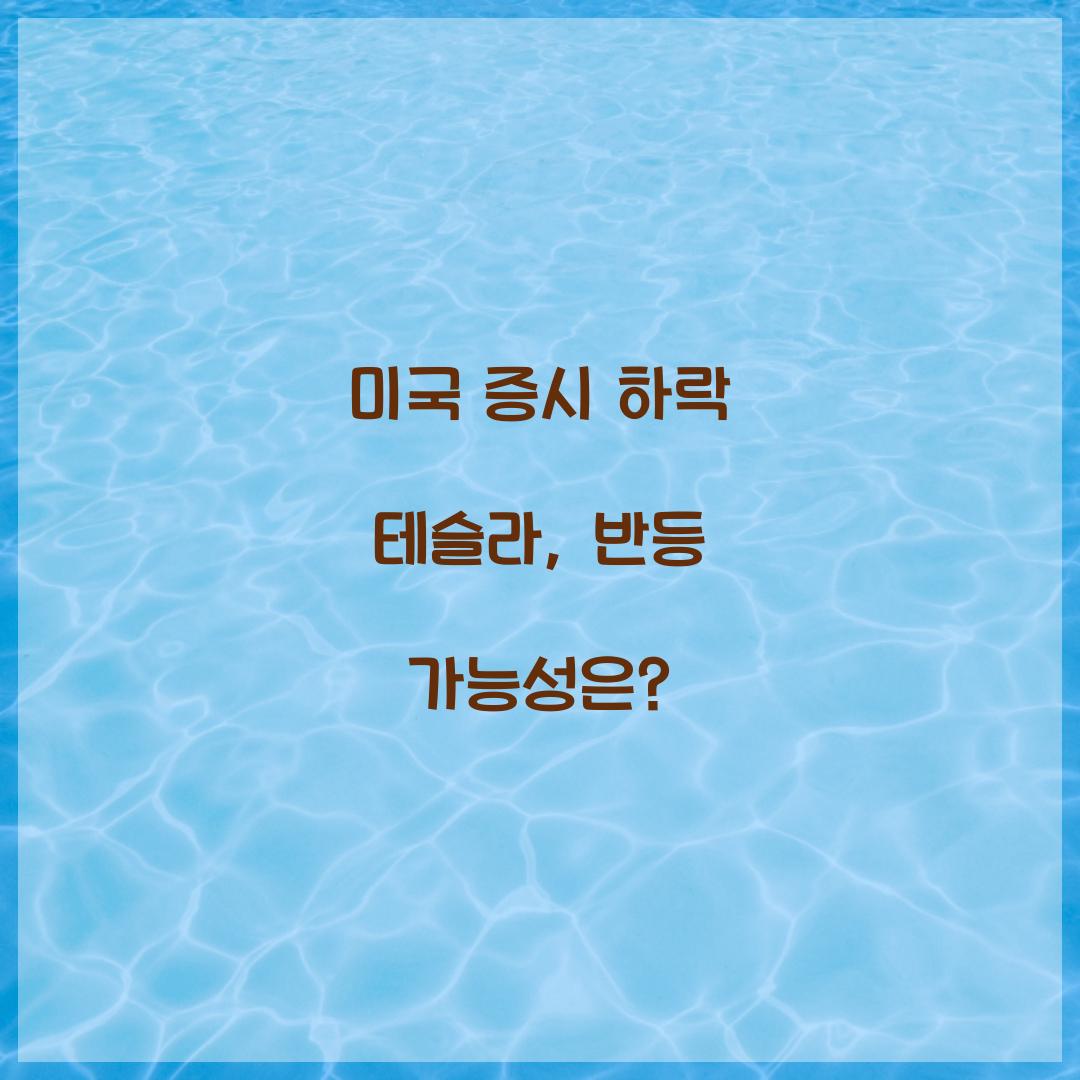 미국 증시 하락 테슬라