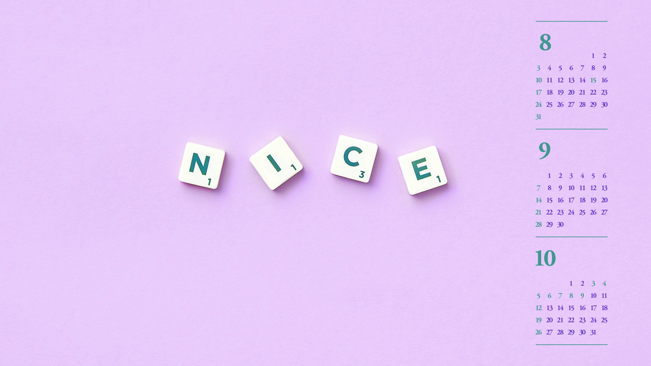 08 알파벳 Nice B - 2025년9월 노트북배경화면