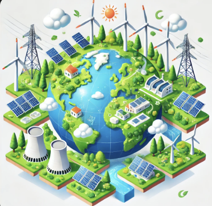 신재생에너지를 표현한 일러스트