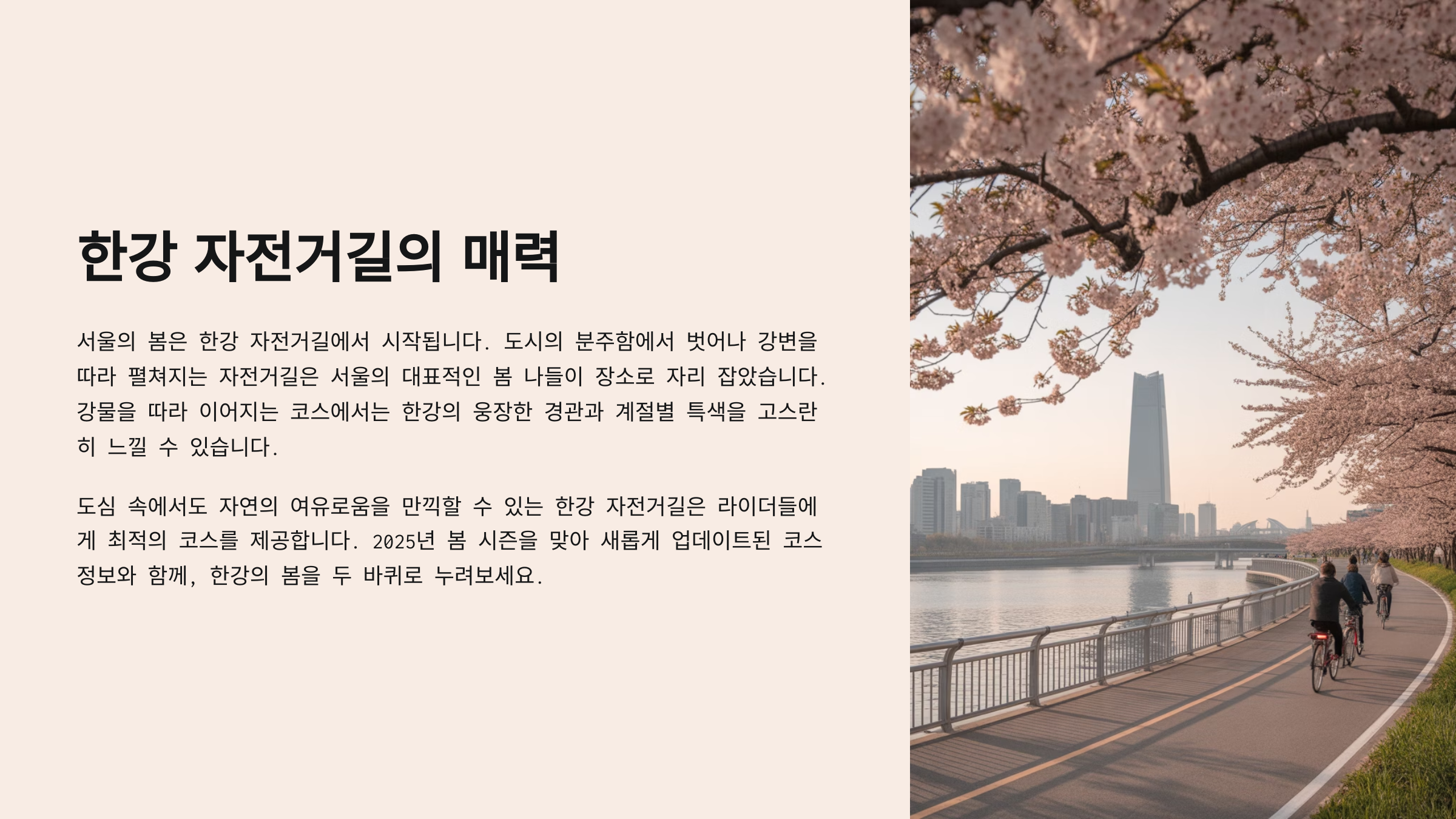 🚴 한강 자전거길의 매력