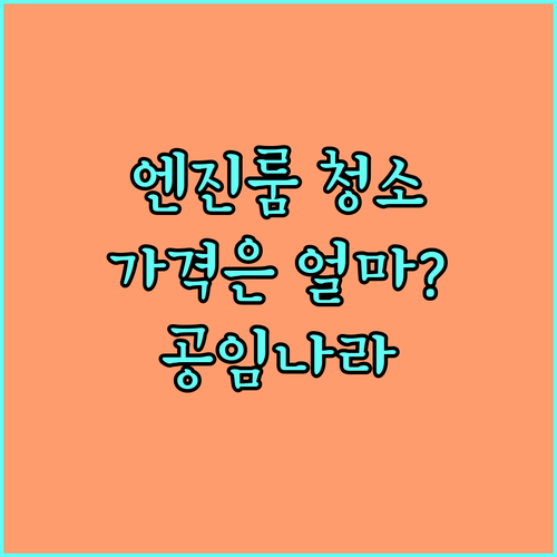 내 차 엔진룸 청소 얼마면 될까 공임