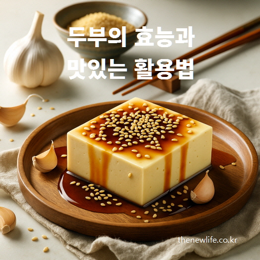 고단백 저칼로리 두부의 효능과 맛있게 먹는 방법 – 간장과 참깨를 곁들인 생두부