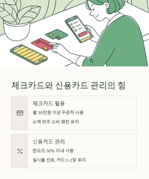 체크카드와 신용카드 관리의 힘