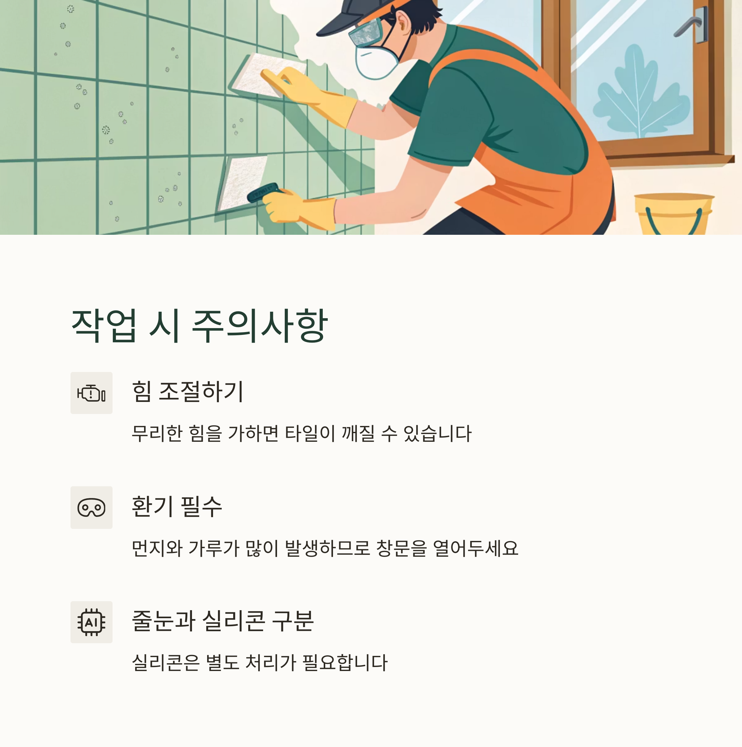 줄눈 제거 이렇게 합니다|기존 줄눈 걷어내기 완전 가이드
