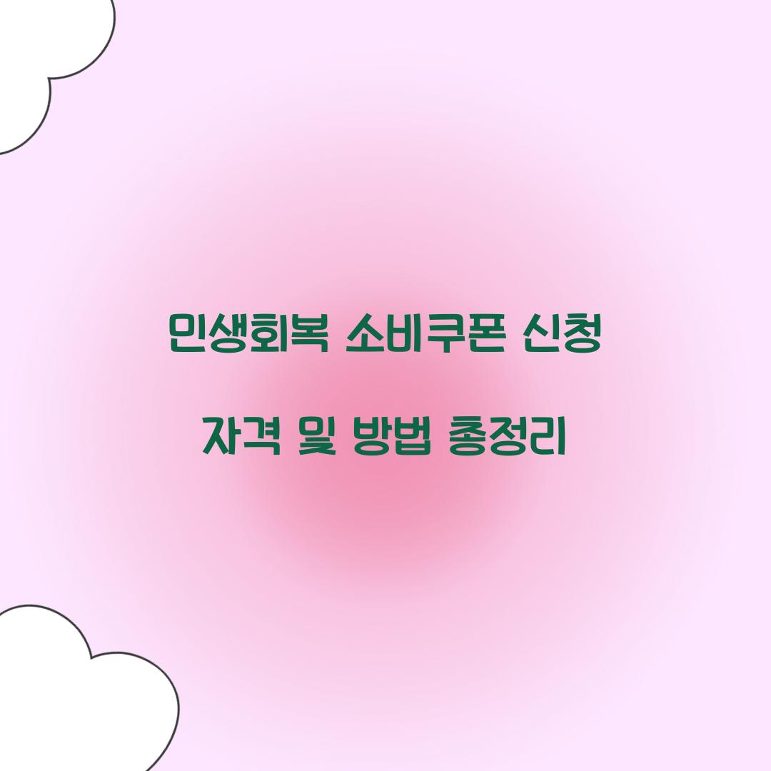 민생회복 소비쿠폰