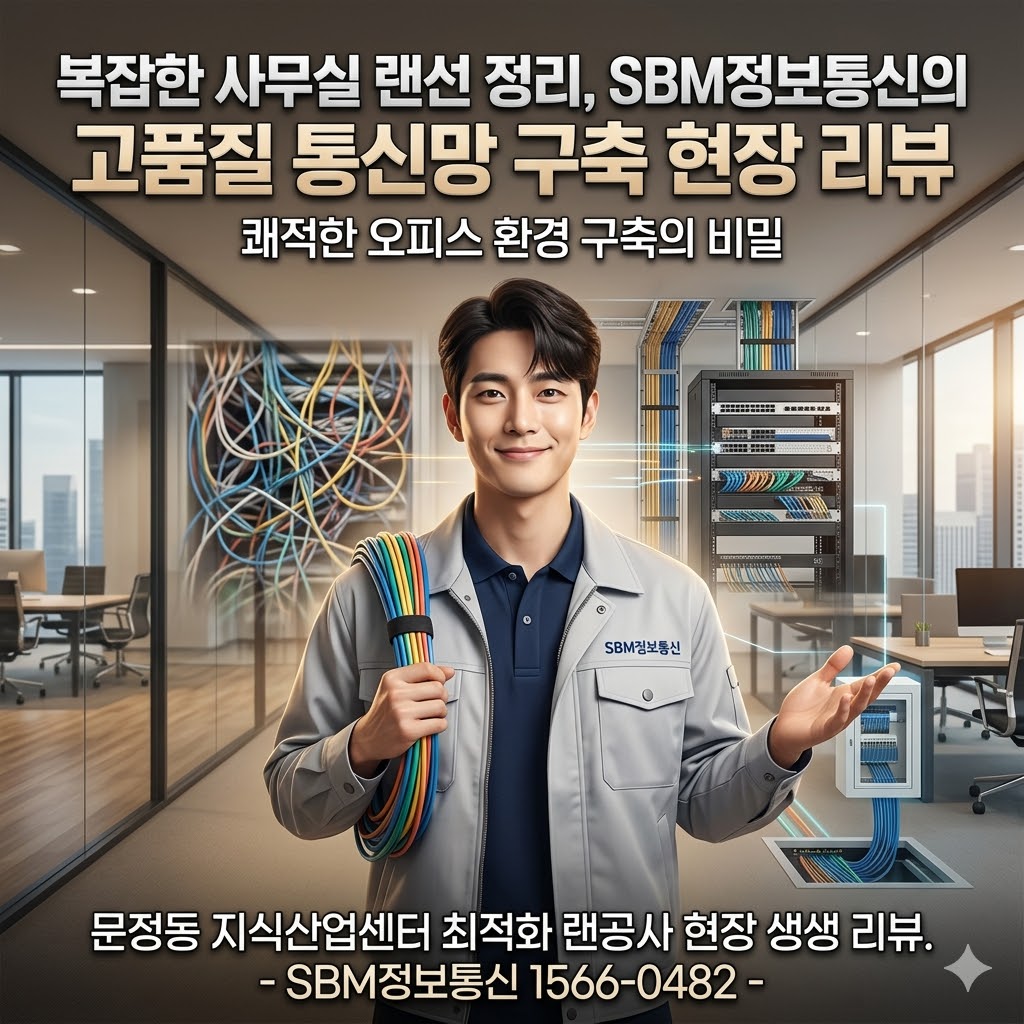 복잡한 사무실 랜선 정리, SBM정보통신의 고품질 통신망 구축 현장 리뷰