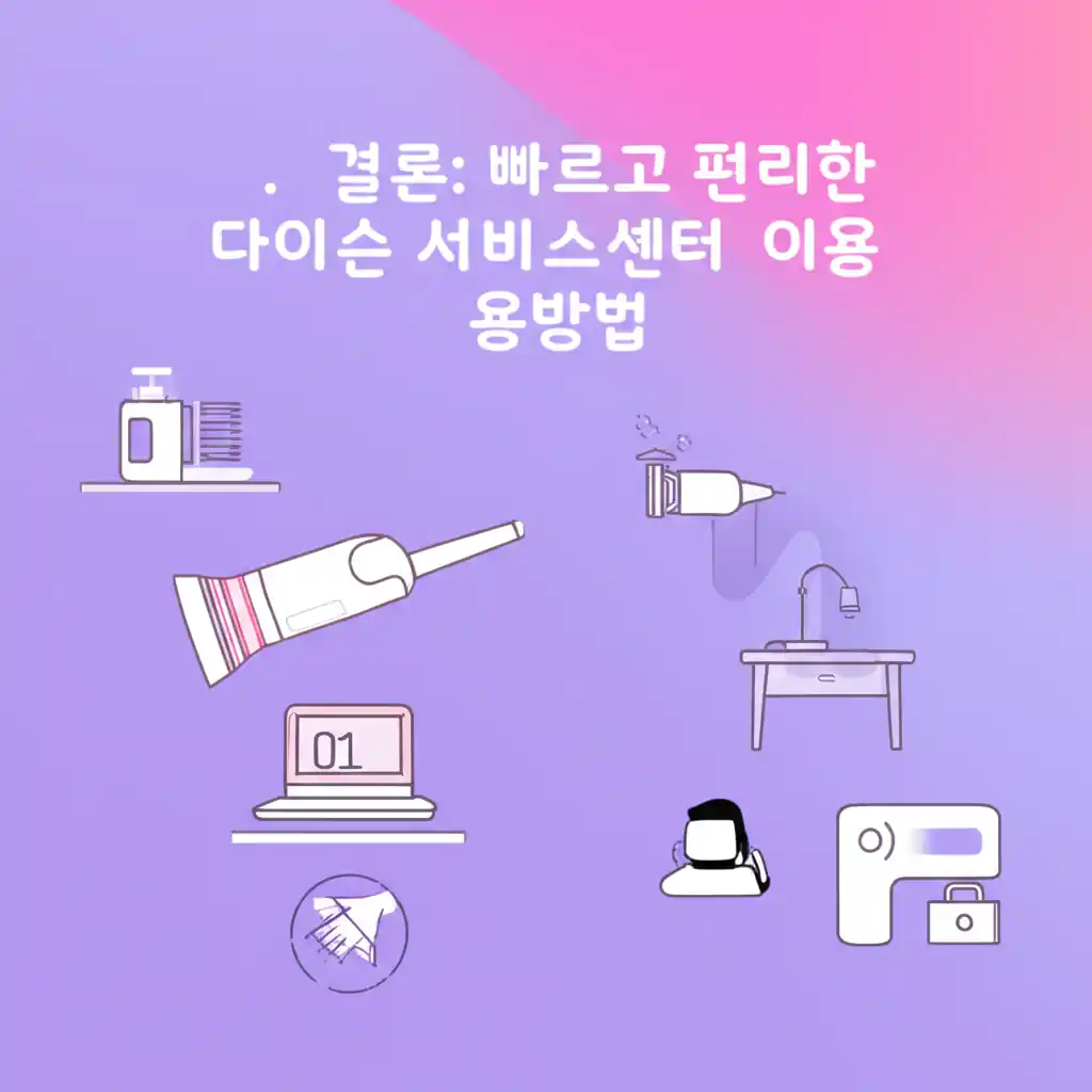 다이슨 서비스센터 이용방법 결론: 빠르고 편리한 서비스 절차 요약.