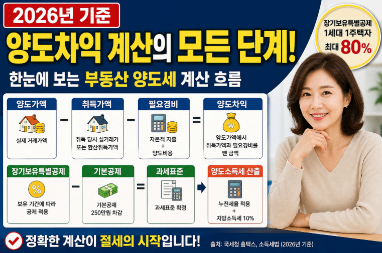 양도차익 계산의 모든 단계 이미지사진
