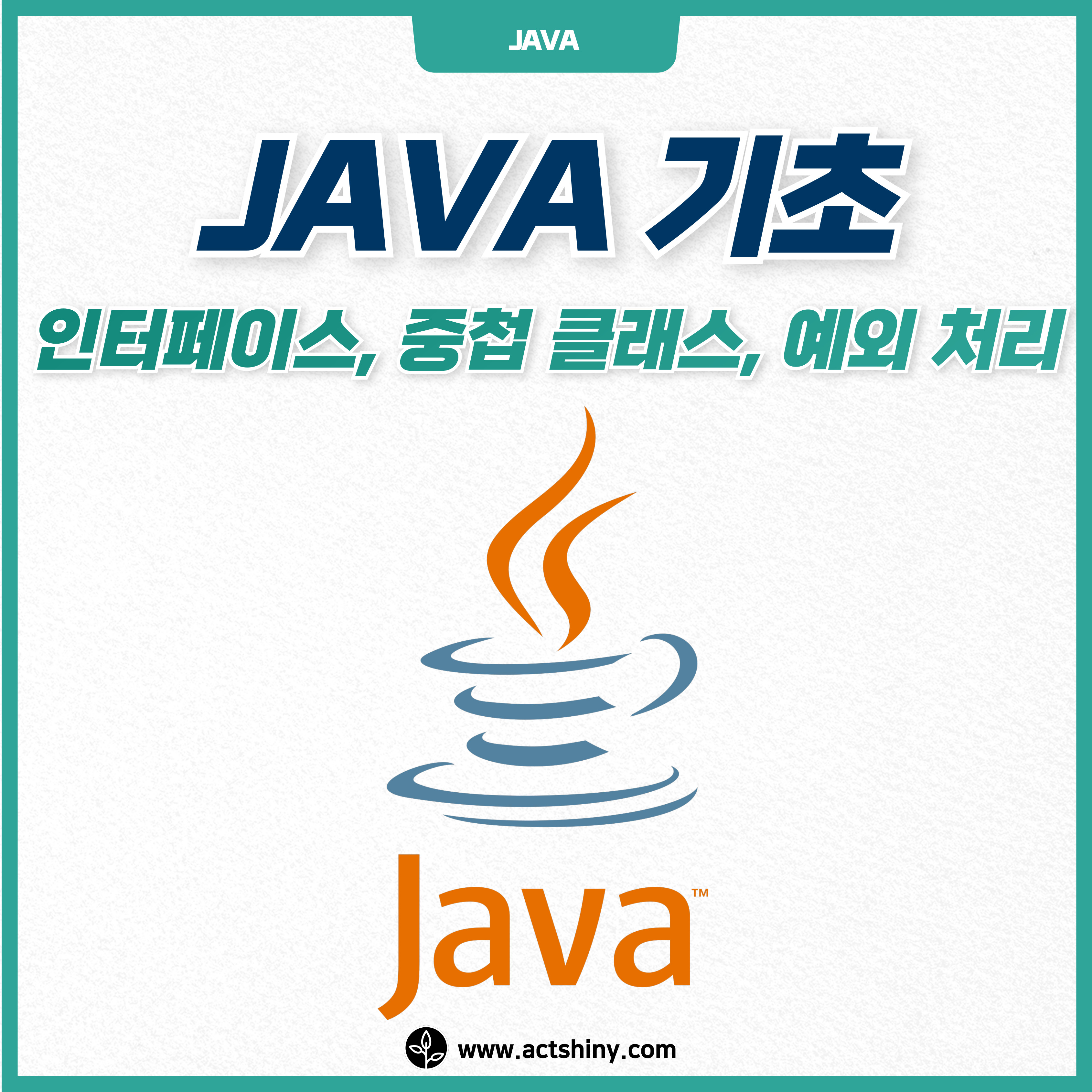 JAVA 기초 인터페이스, 중첩 클래스, 예외 처리 소개 이미지