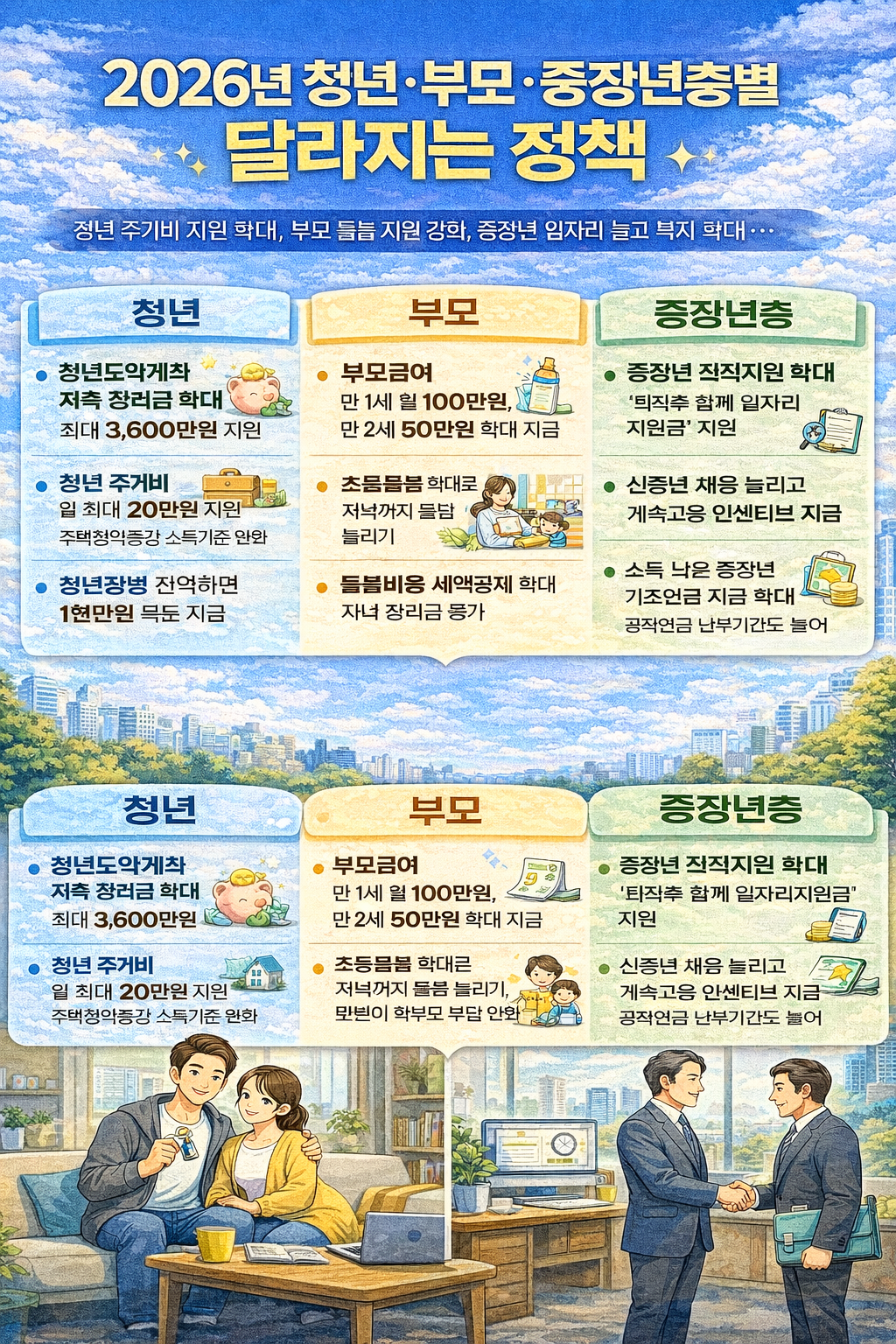 2026년 청년&middot;부모&middot;중장년층별 달라지는 정책 정리
