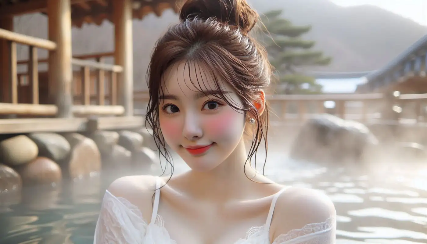 온천여행-추천으로-관광하는-여성의-모습