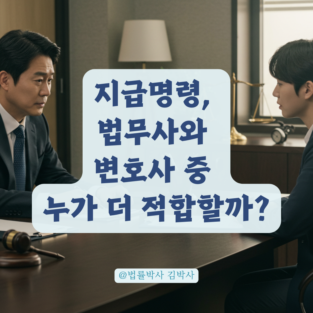 법무사와 변호사, 지급명령 대응은 누가 더 적합할까? 상황별 선택 기준.