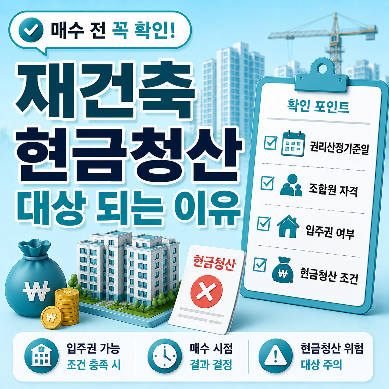 재건축 현금청산 대상 여부 조건 확인 안내