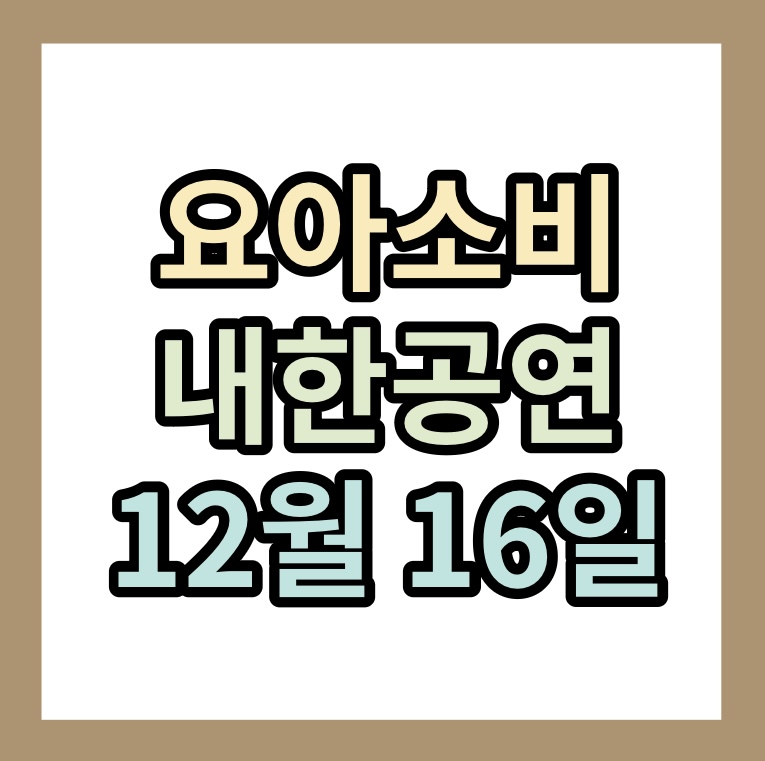 요아소비 내한 <12월 16일>