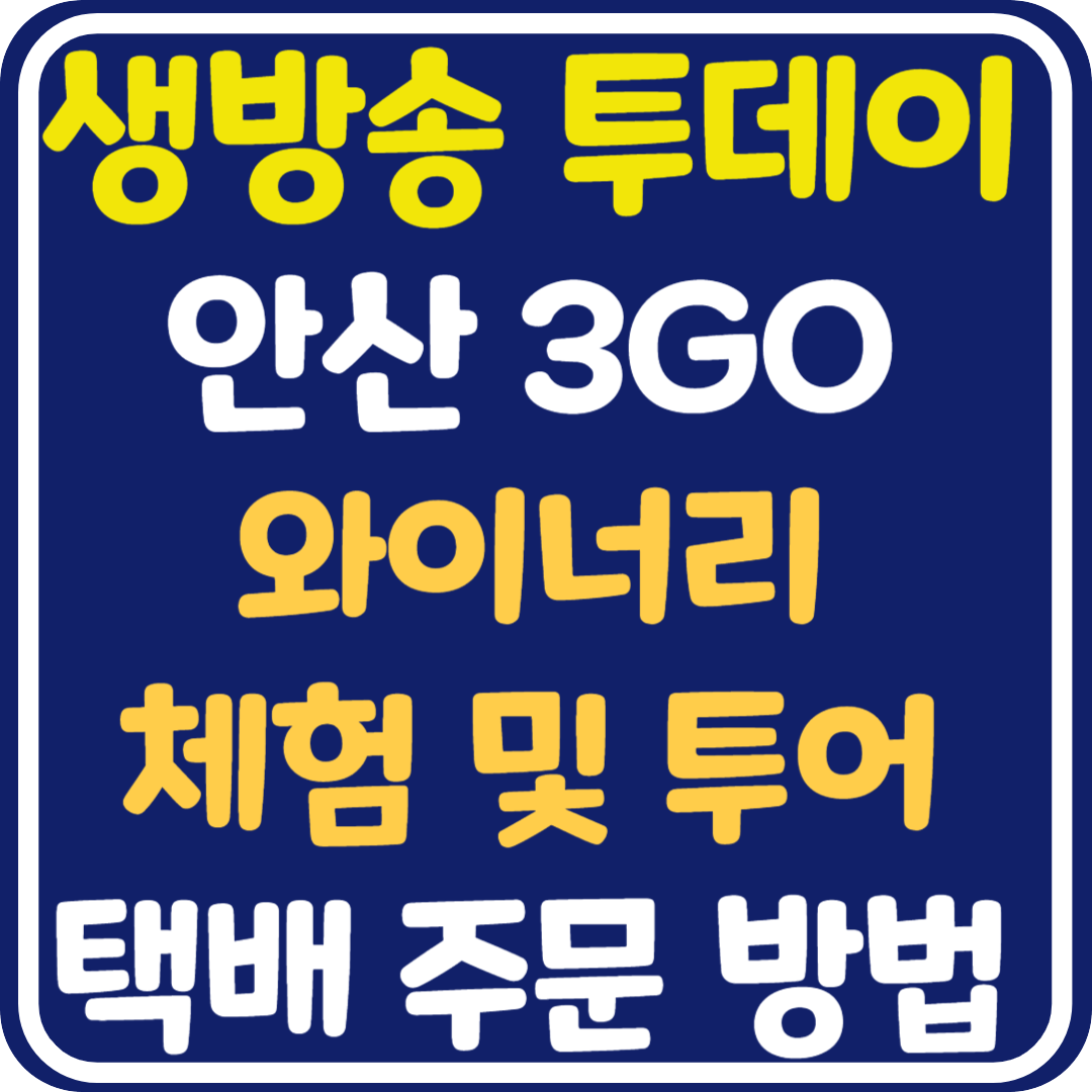 생방송 투데이 대부도 와이너리 체험 및 투어 택배 주문 방법 : 안산 3GO