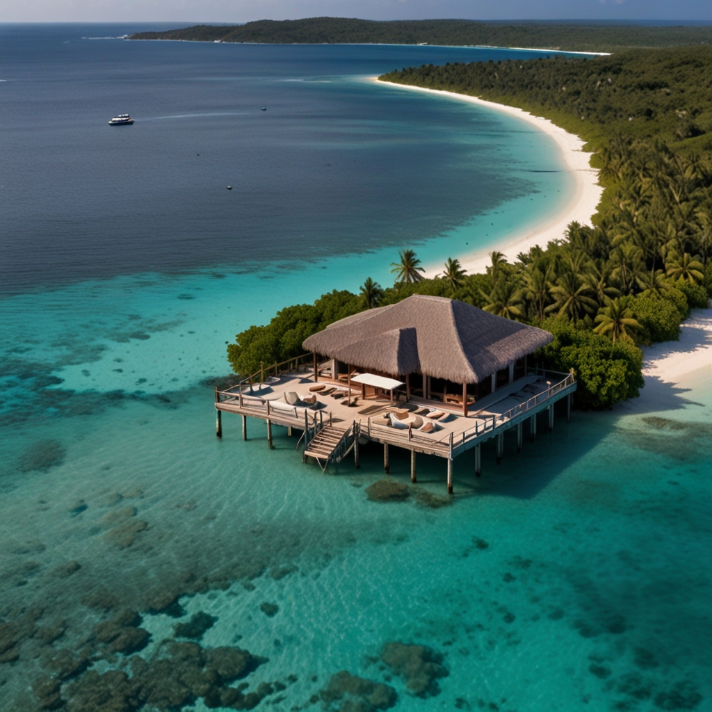 바다와-해변에-둘러쌓인-깨끗하고-청량한-리조트