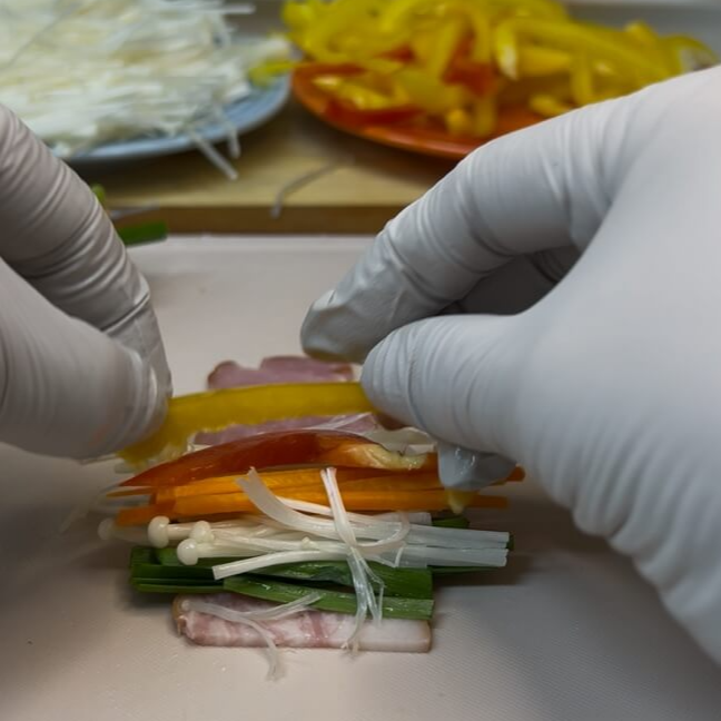 베이컨 야채 말이 과정