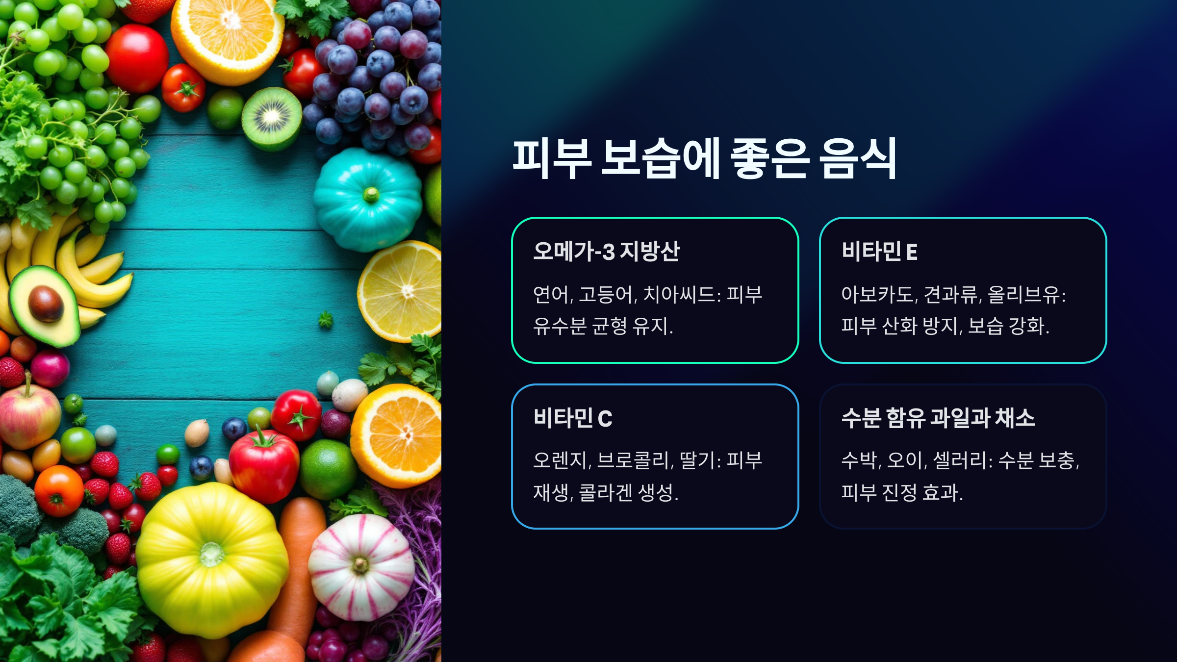 피부 건조 해결 방법 피부 보습에 좋은 음식