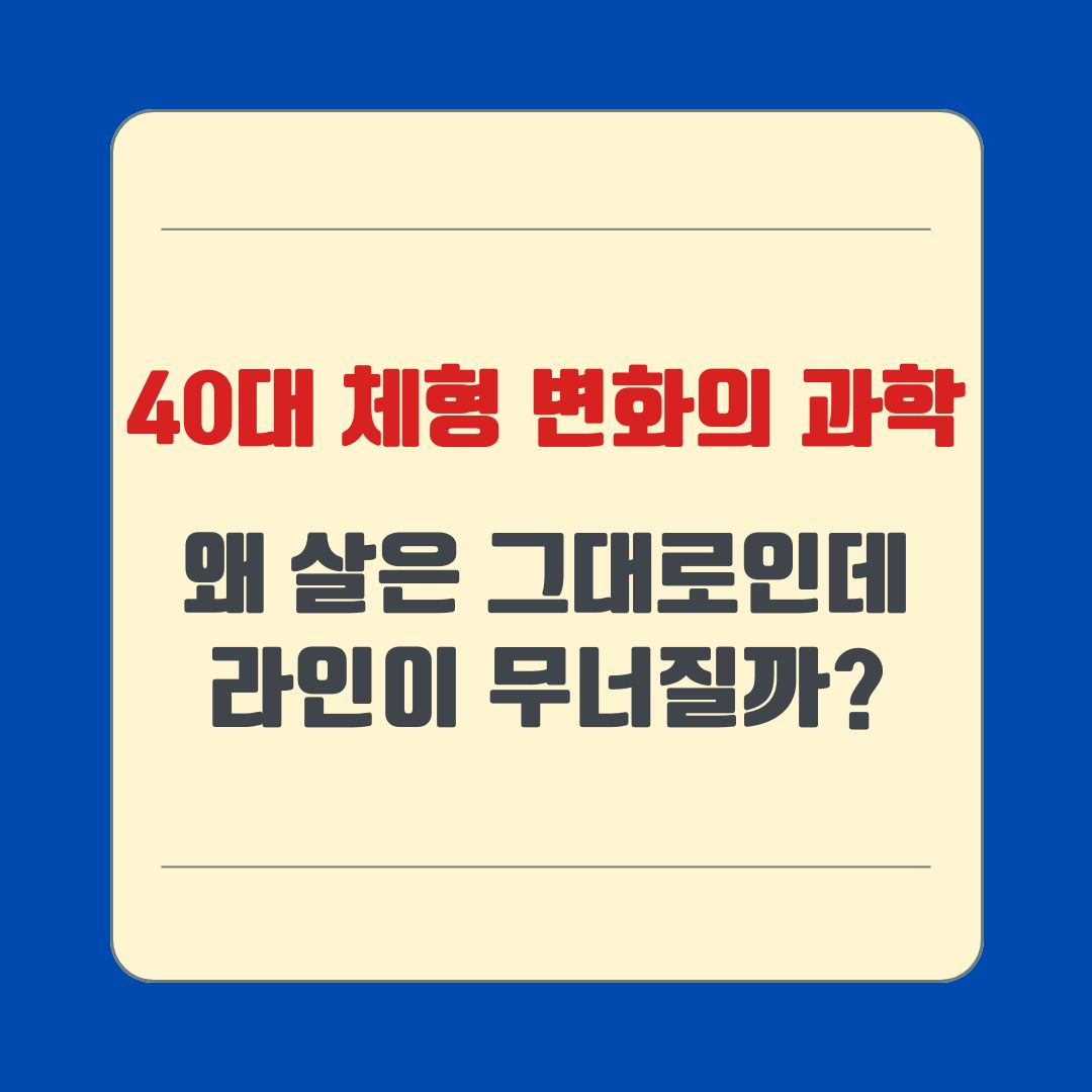 40대 체형 변화의 과학, 왜 살은 그대로인데 라인이 무너질까?
