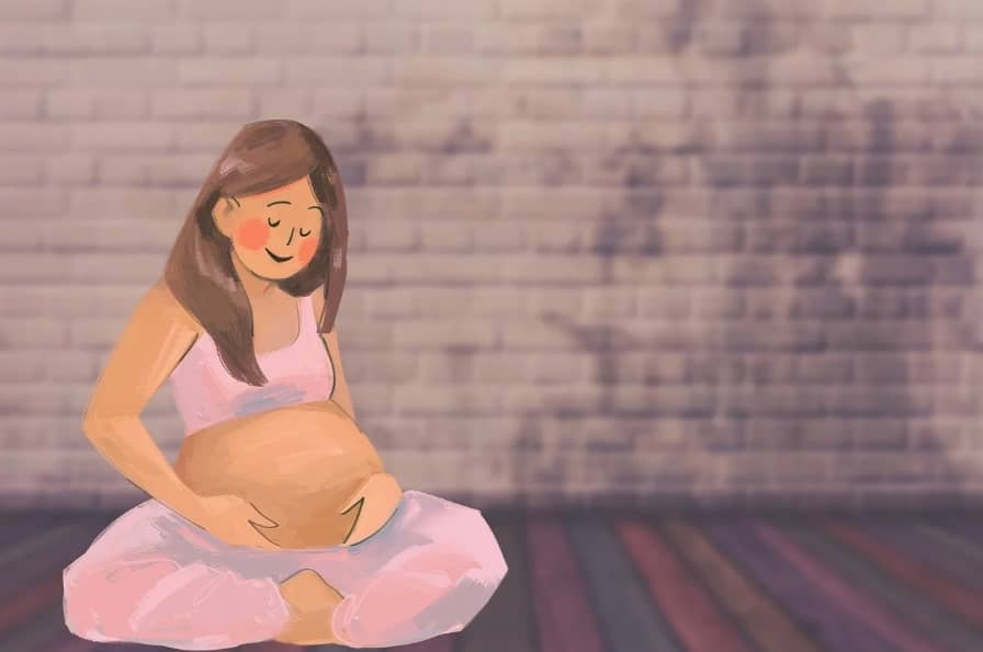 젊은 임산부 일러스트