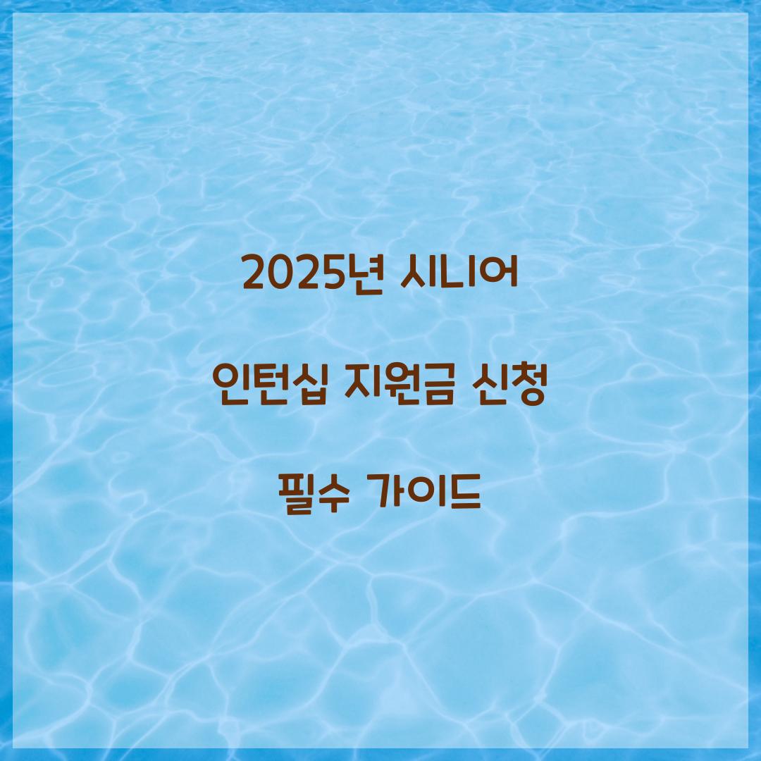 시니어 인턴십 지원금