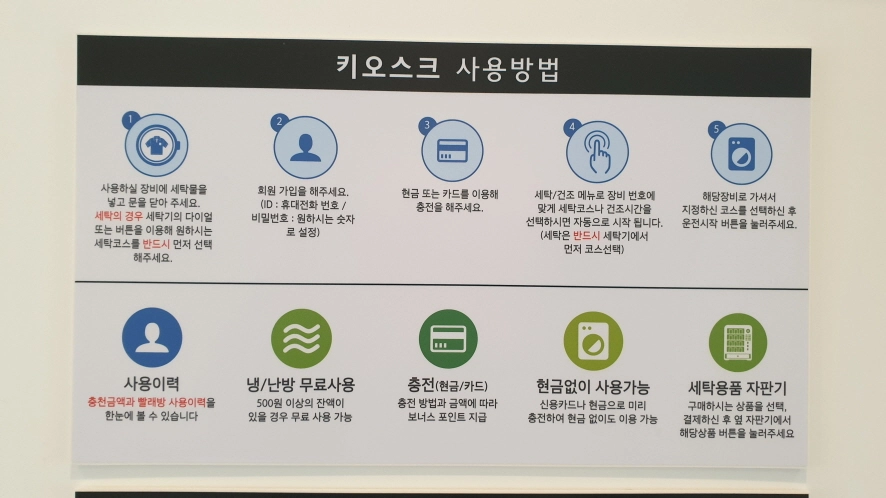 셀프빨래방 키오스크 사용법