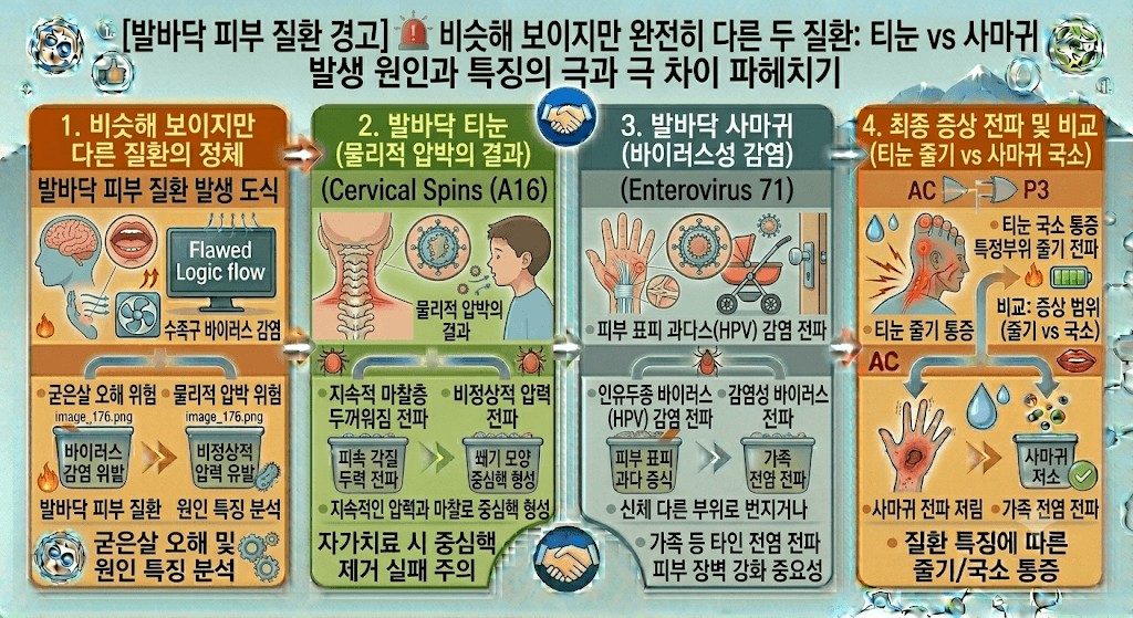 티눈과 사마귀의 원인과 차이점