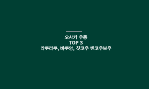 오사카 우동 맛집