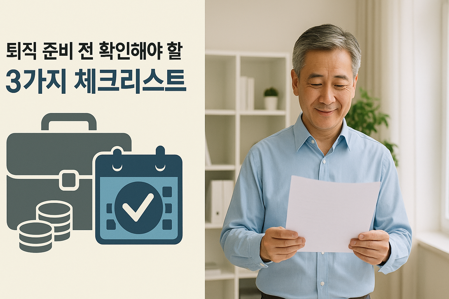 퇴직 준비 전 확인해야 할 3가지 체크리스트