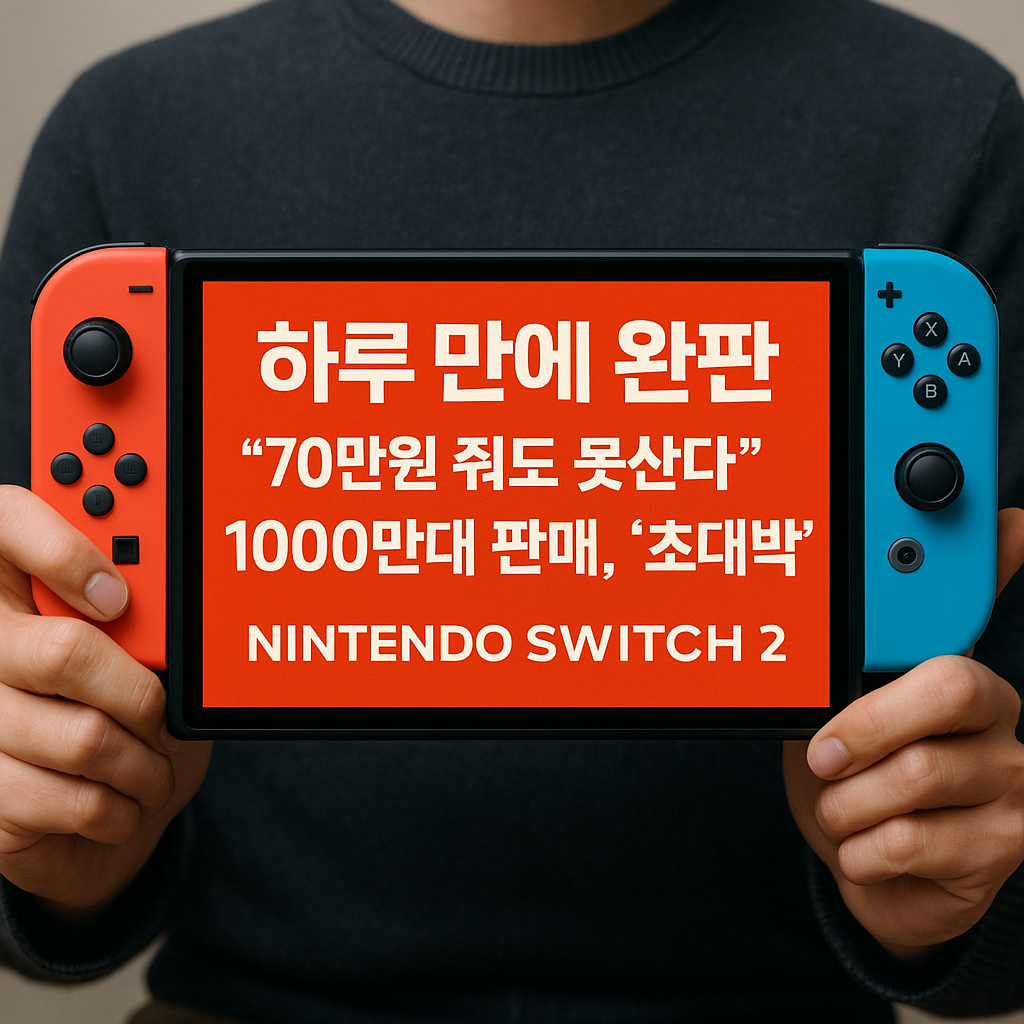 “닌텐도 스위치2를 손에 들고 플레이하는 모습, 최신 게임기 완판 열풍”