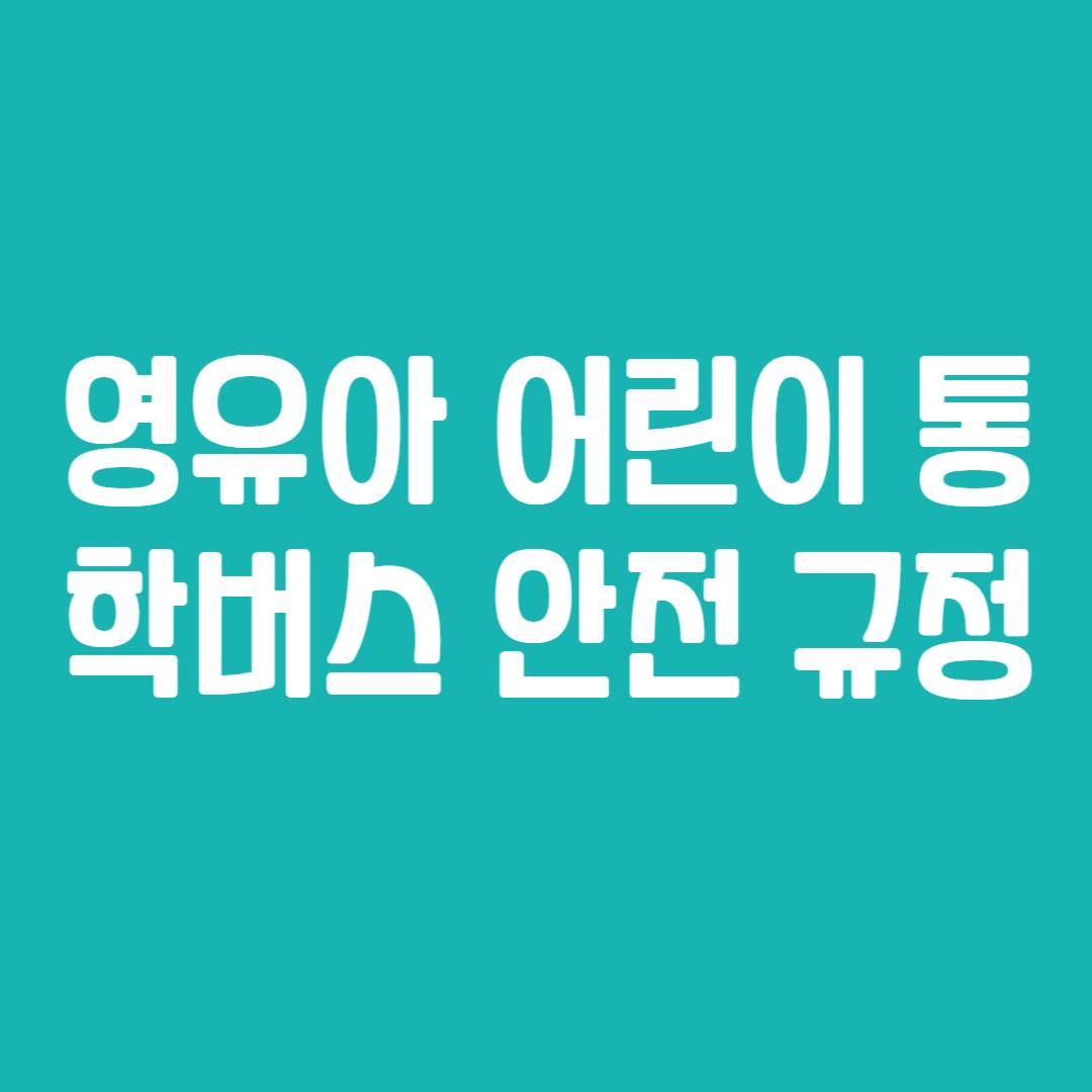 영유아 어린이 통학버스 안전 규정