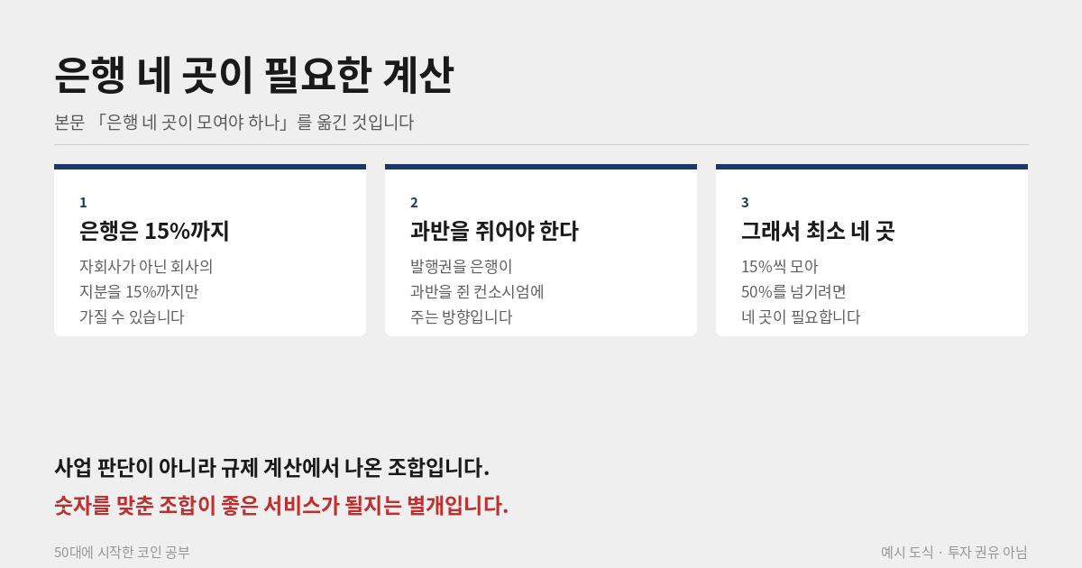 은행 지분 규제와 컨소시엄 구성