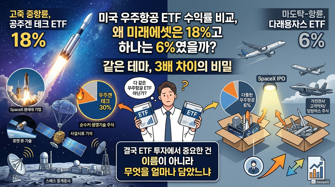 미국 우주항공 ETF 수익률 비교