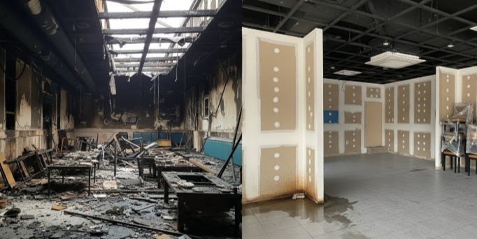 금산 화재청소 전후