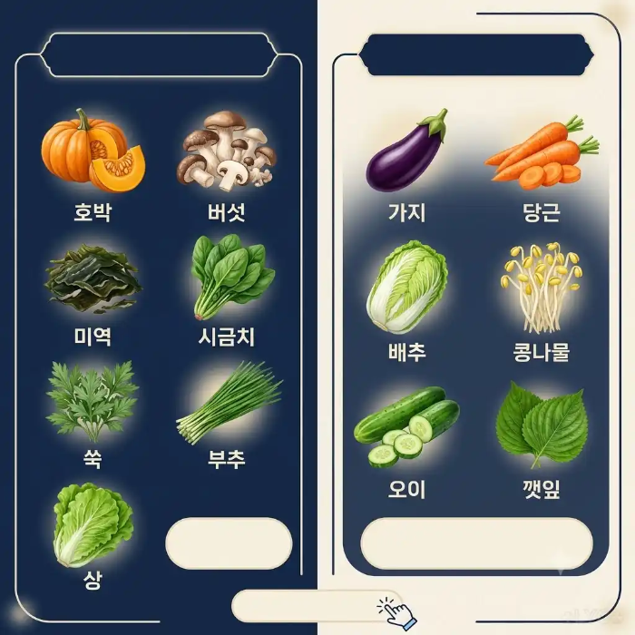 칼륨 많은 채소와 적은 채소 구분