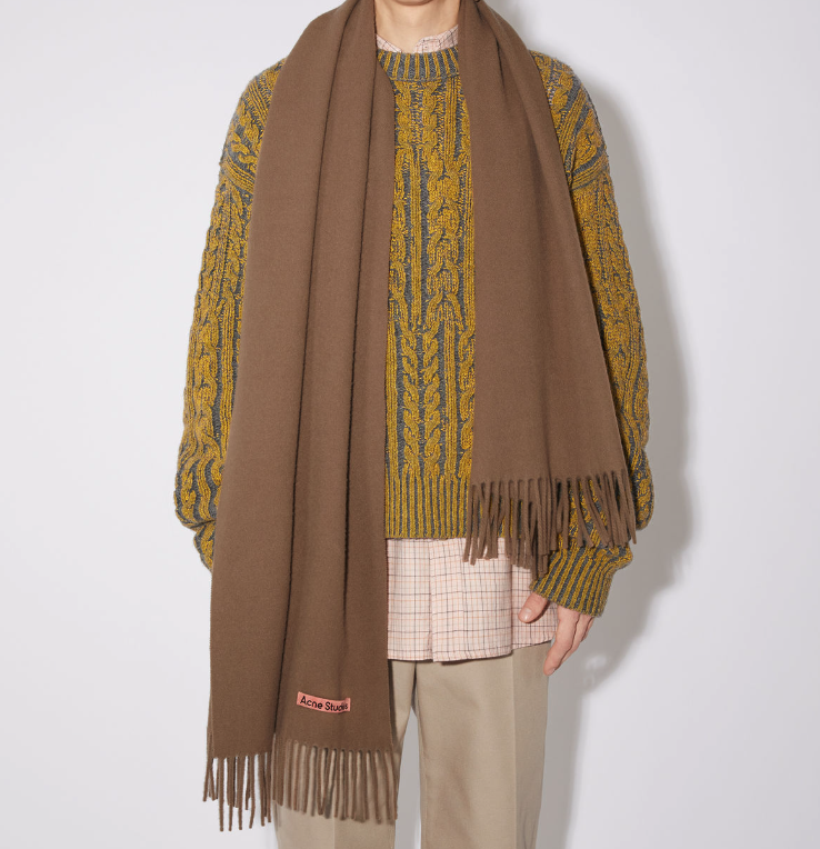 울 프린지 스카프 - 카멜 브라운 사진3