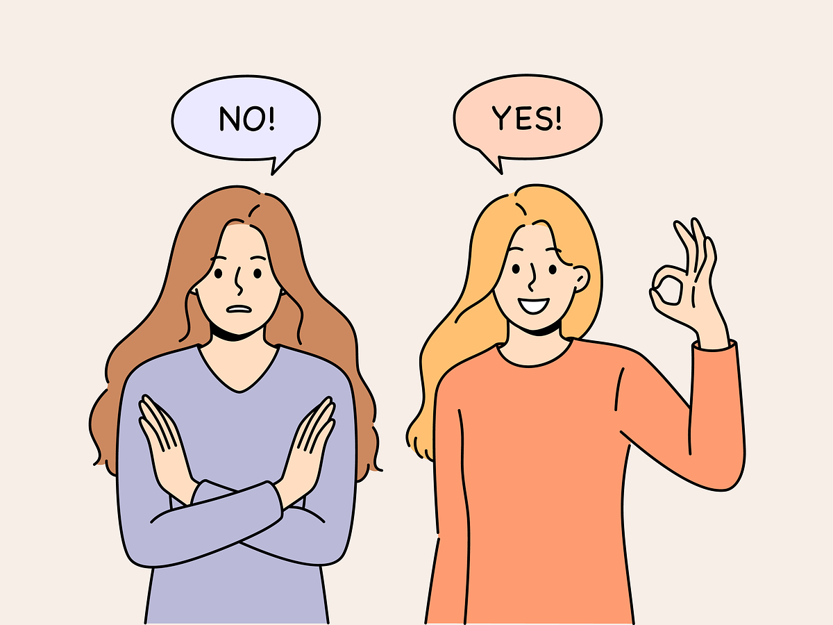 두명의 여자 yes, no