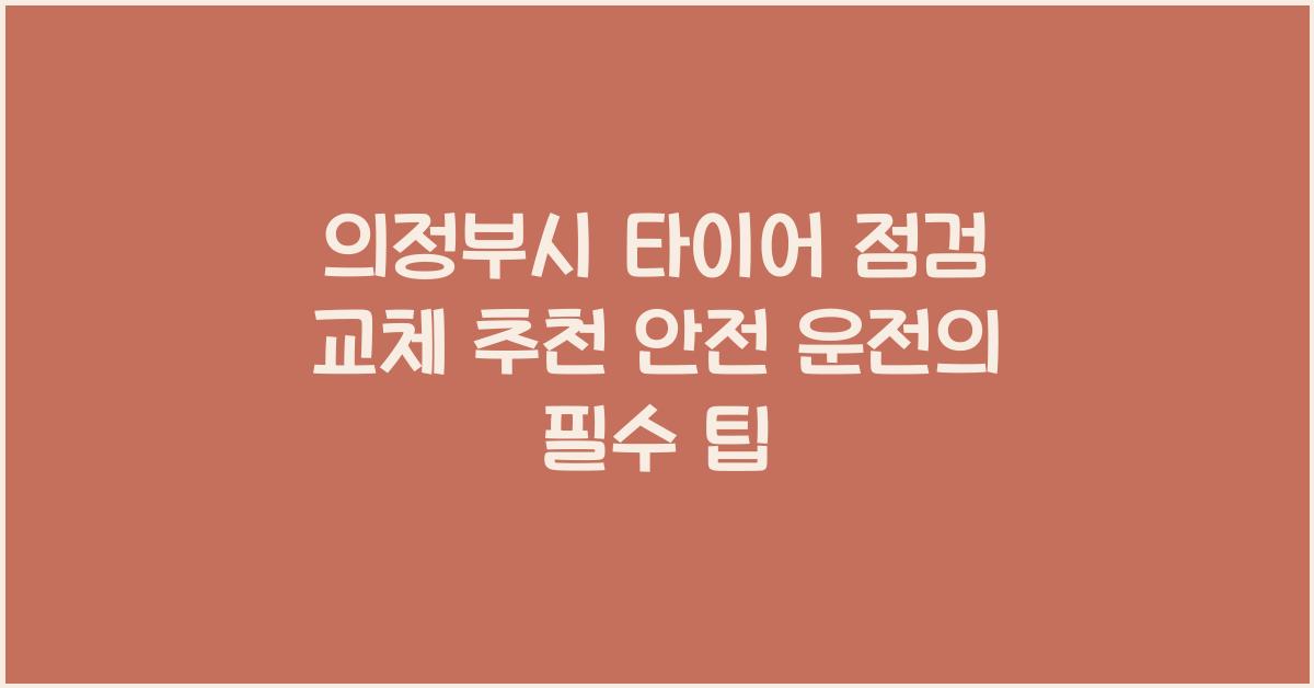 의정부시 타이어 점검 교체 추천