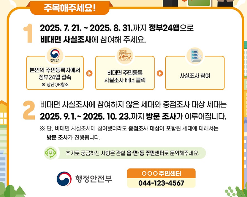 주민등록 사실조사 비대면 출처:정부24