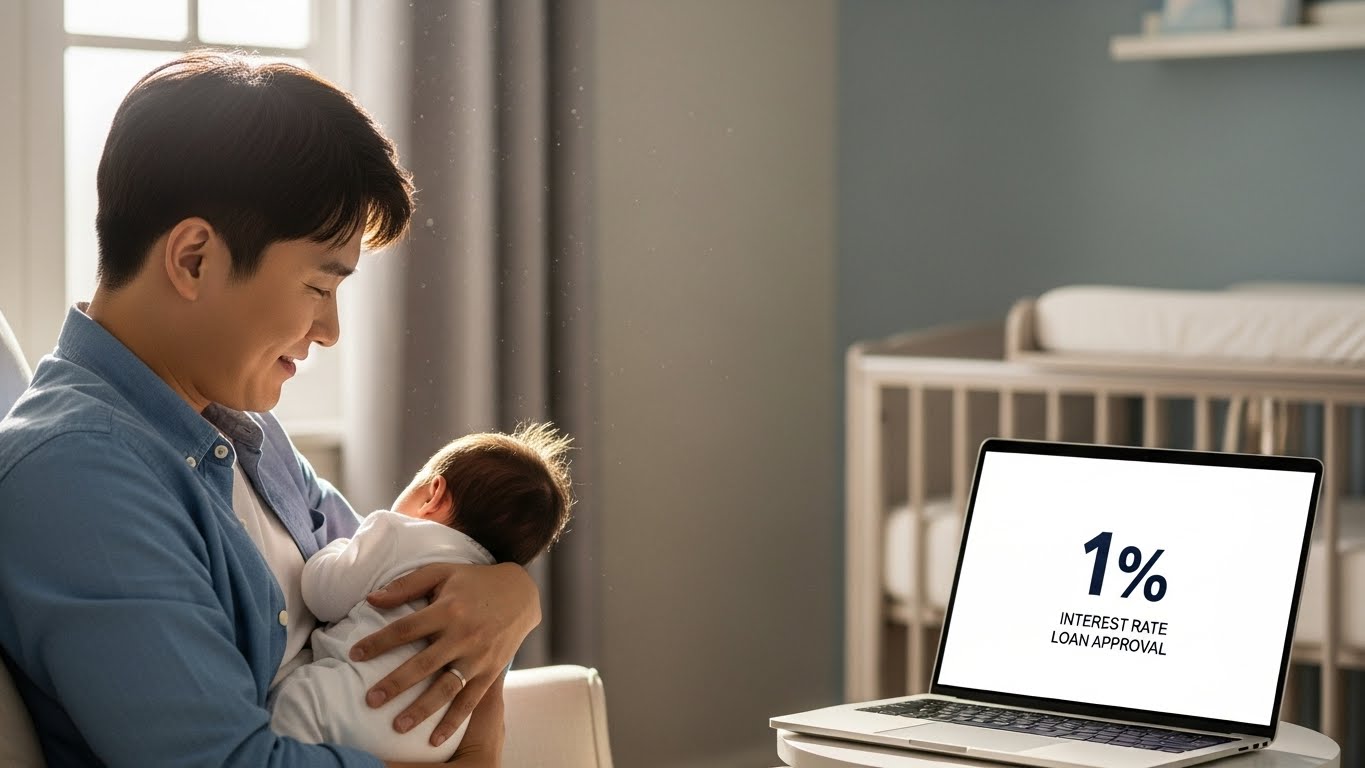 신생아 특례 대출을 통해 저금리로 주거비를 해결하고 자녀와 행복한 시간을 보내는 아빠