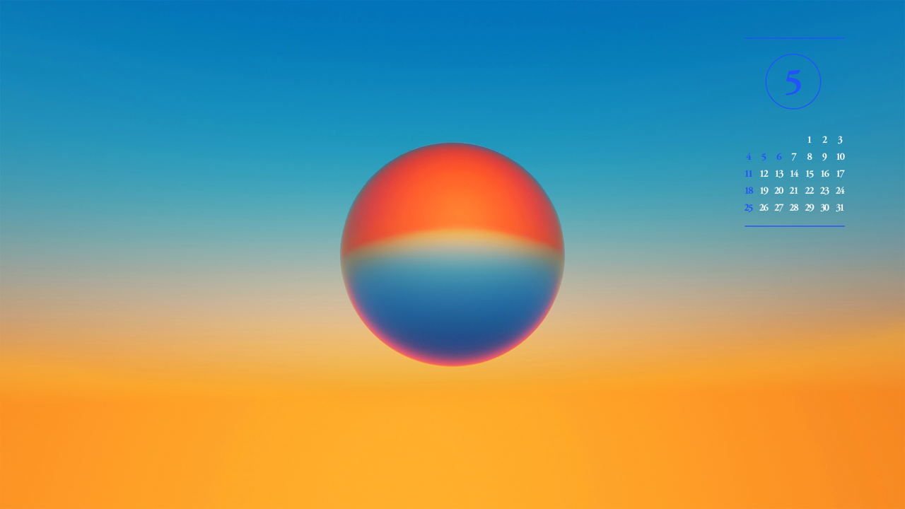 09 빨강 파랑 무늬 구 A - 2025년5월 노트북배경화면