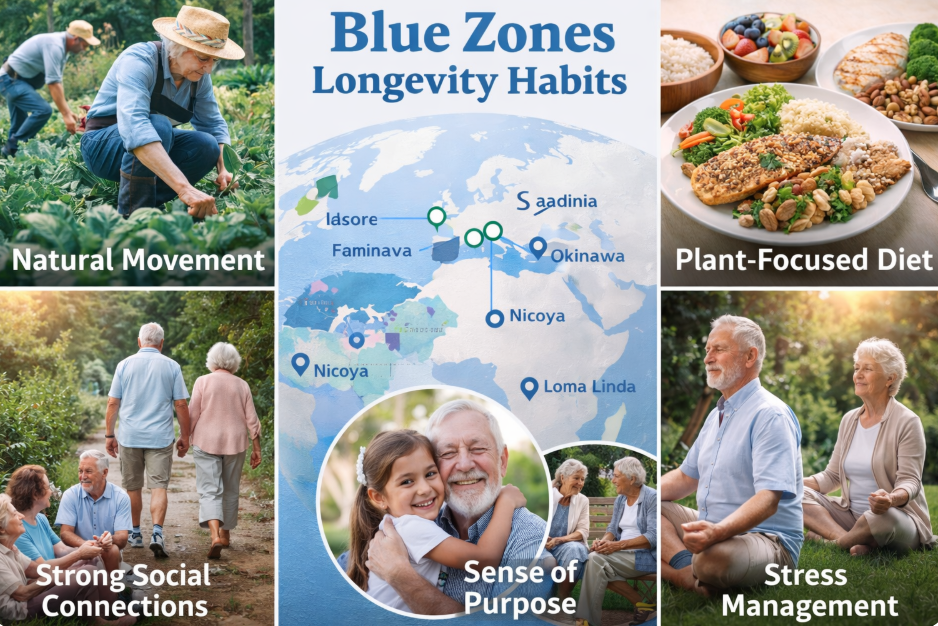 블루존과 장수 관련 사진
