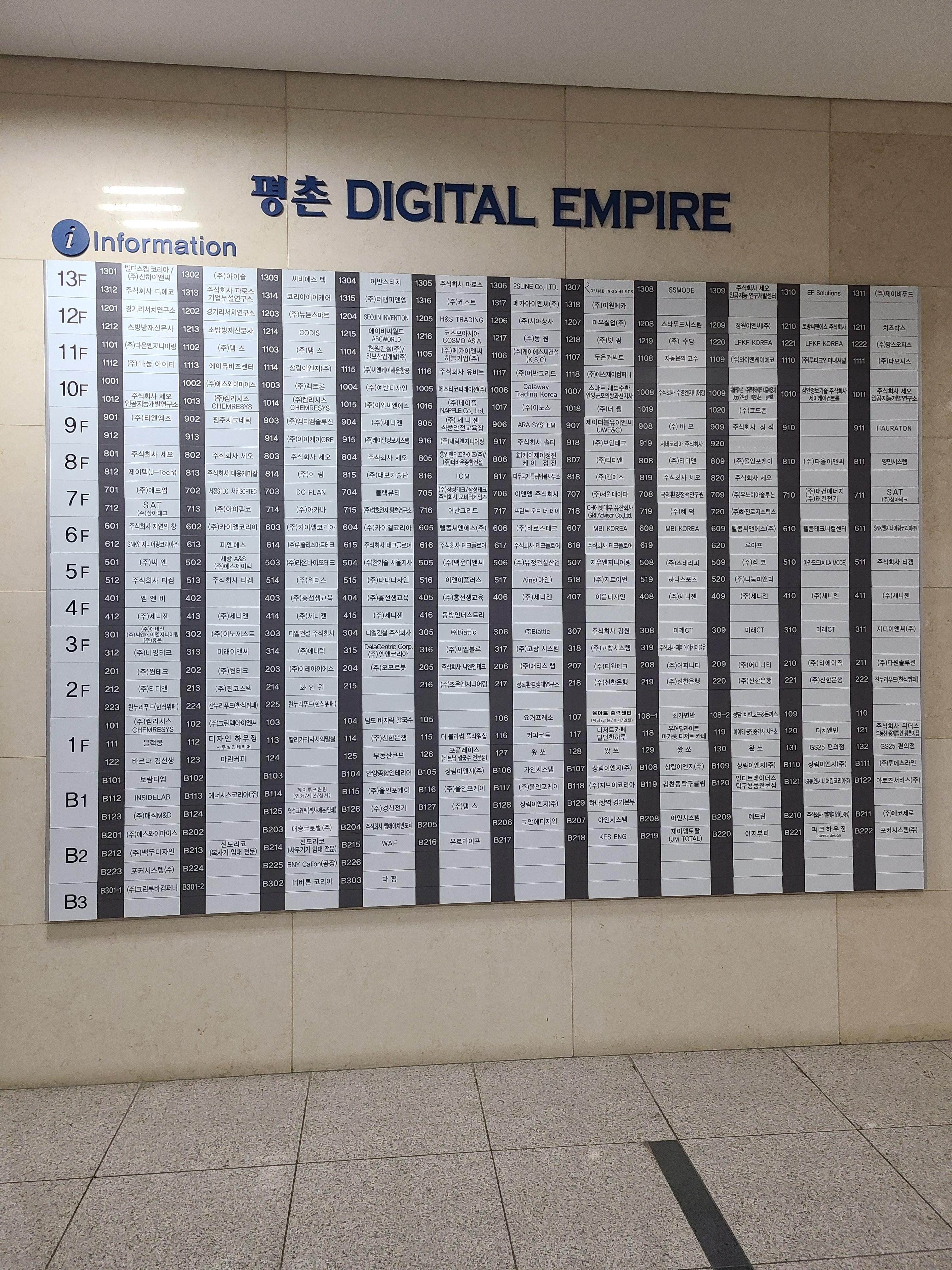 평촌 디지털엠파이어 1층 내부