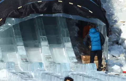 빙어 축제 얼음 미끄럼틀