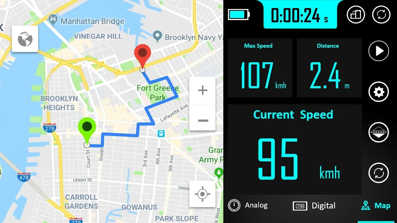 GPS 속도계, 주행 거리계 과 속도 트래커 앱