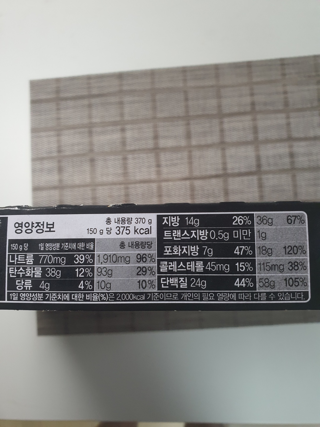 피자 영양성분
