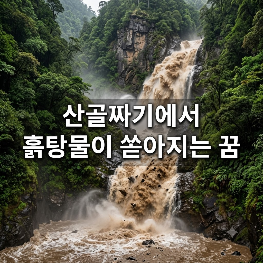 산골짜기에서 흙탕물이 쏟아지는 꿈