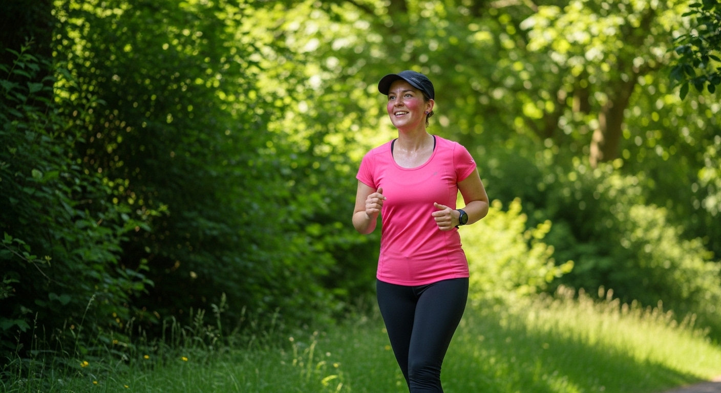 야외에서 가볍게 운동하며 건강한 활력을 되찾는 사람의 모습.